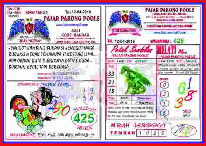 Indonesian Pools Lottrey Result Live Draw: Bandar Syair Kode Prediksi Fajar  Pakong Pools 13 April 2018