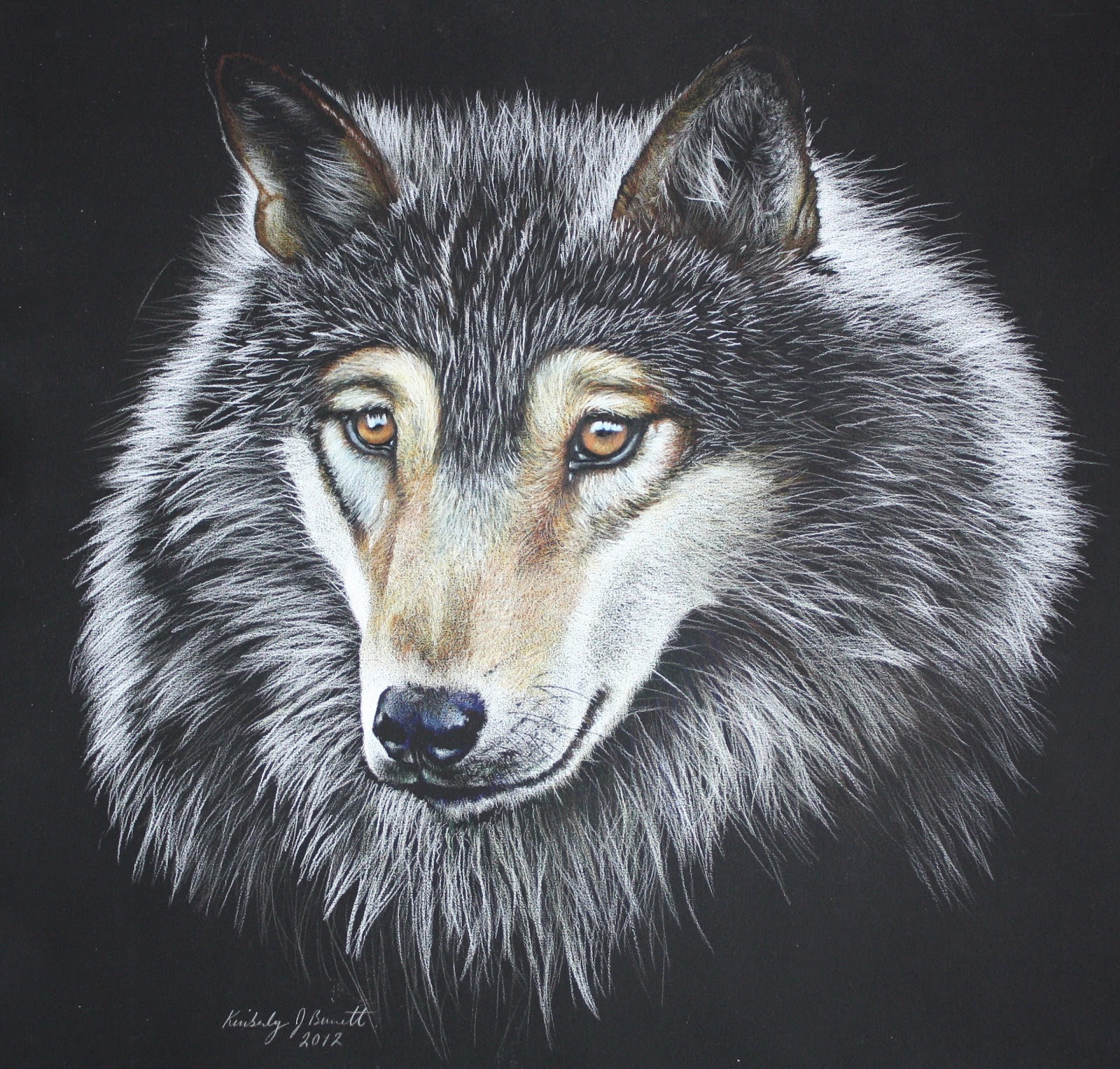 "Wolf" colored pencil drawing by me r/Art