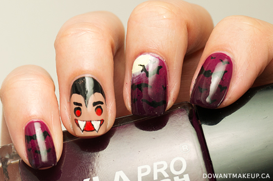 7. Vampire Bat Nail Art Design - wide 7