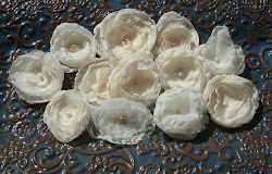 Fabric & Pearl Flowers for wedding dress
