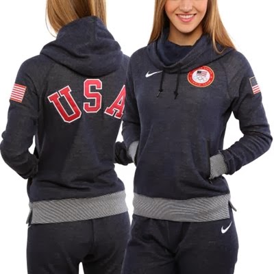 Nike USA Winter Olympics Ladies Wool Fleece Funnel Hoodie