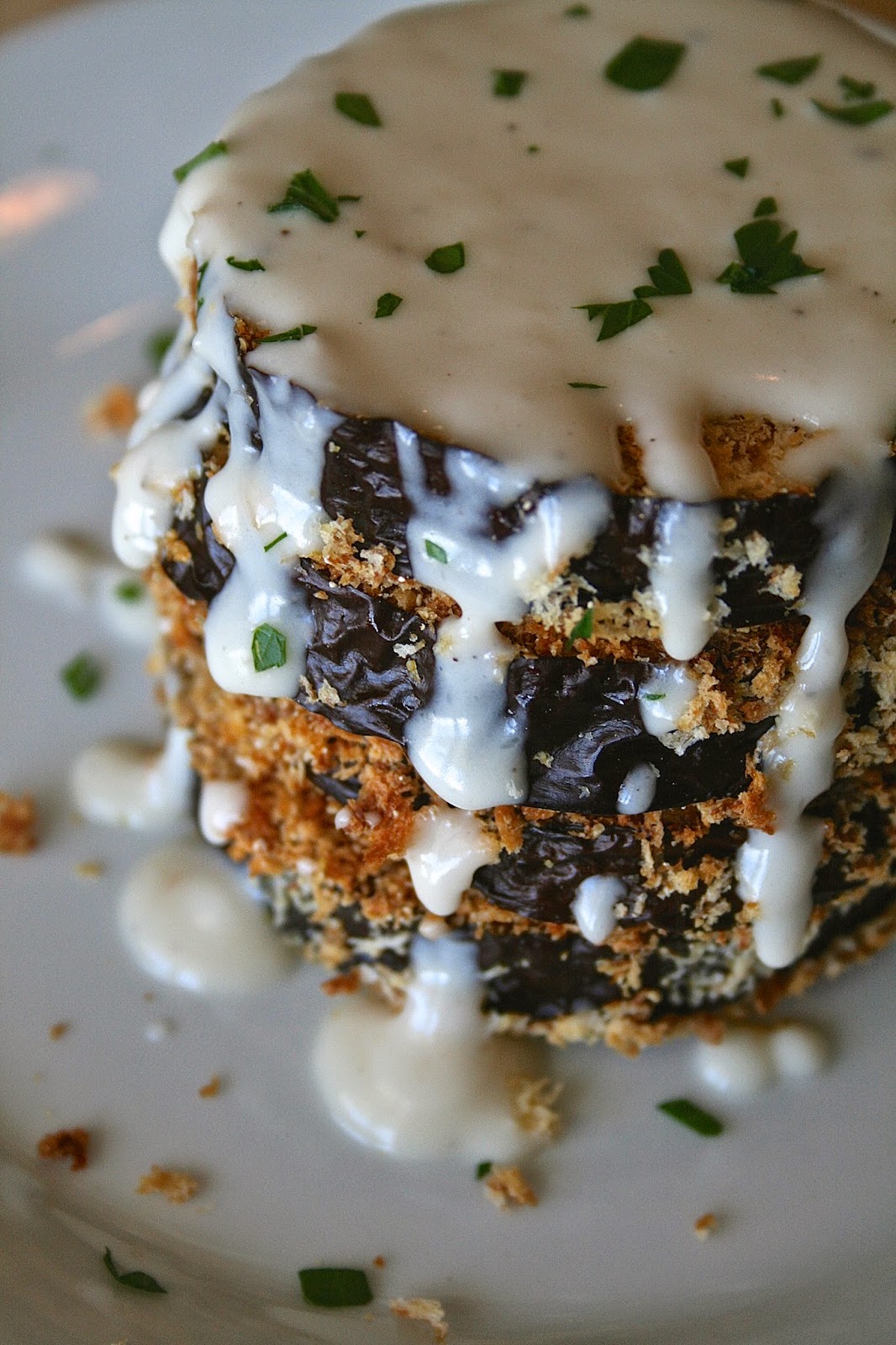 Oregon Transplant OvenBaked Eggplant with Alfredo Sauce