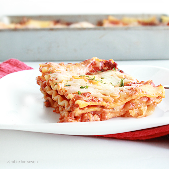 Three Cheese Lasagna No Ricotta Cheese • Table for Seven