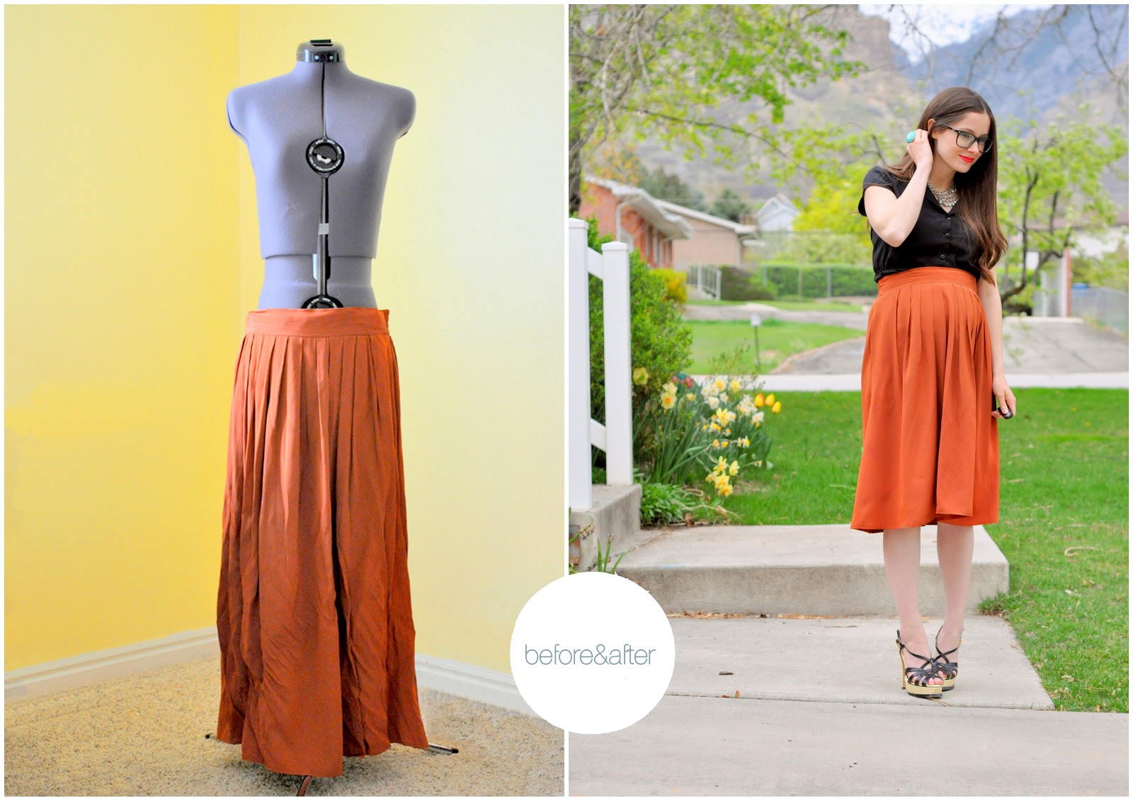 C&C The quick way to shorten and tighten a skirt.