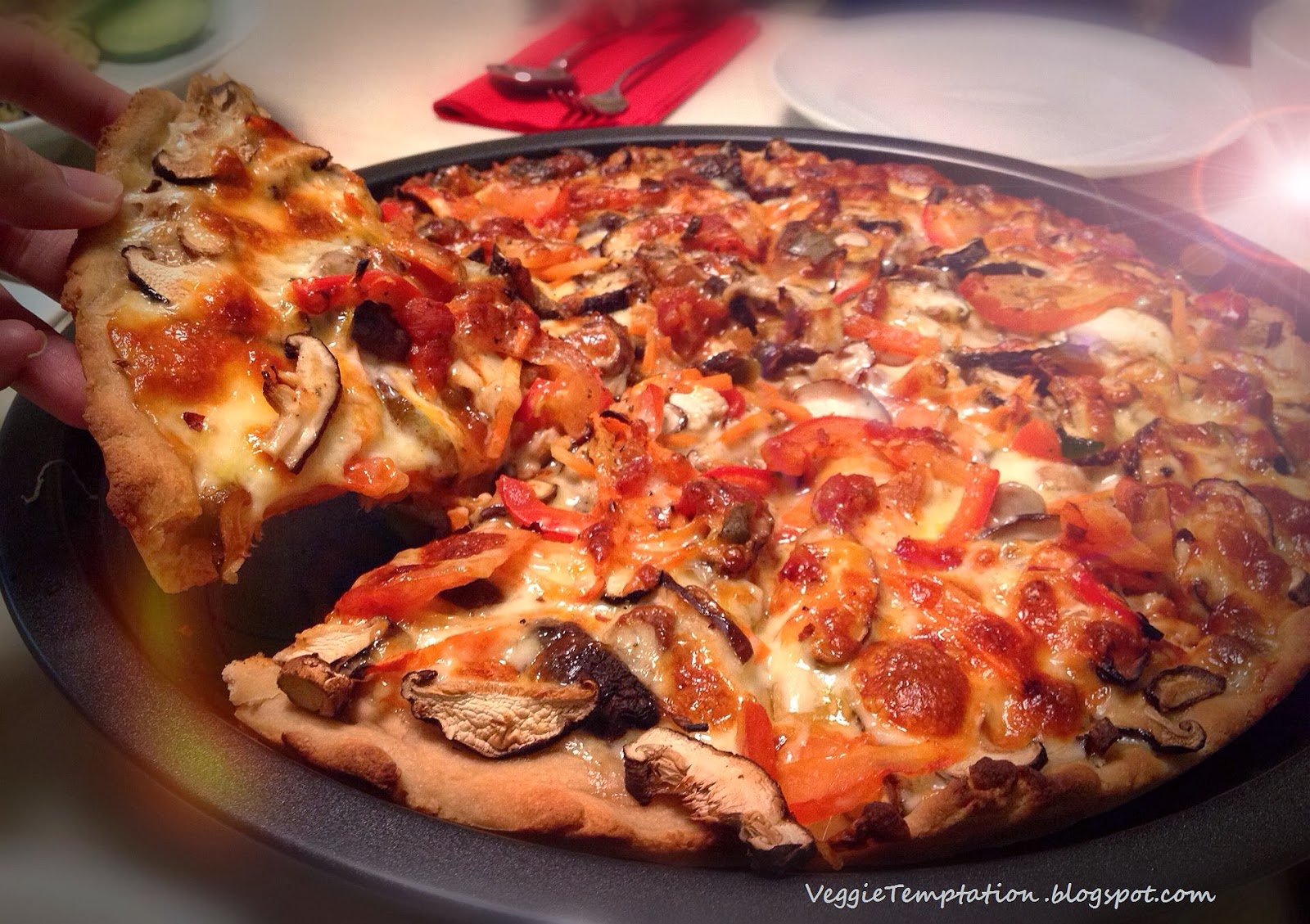 ♥ Veggie Temptation 100 Whole Wheat Pizza Crust (Bread Maker Machine)