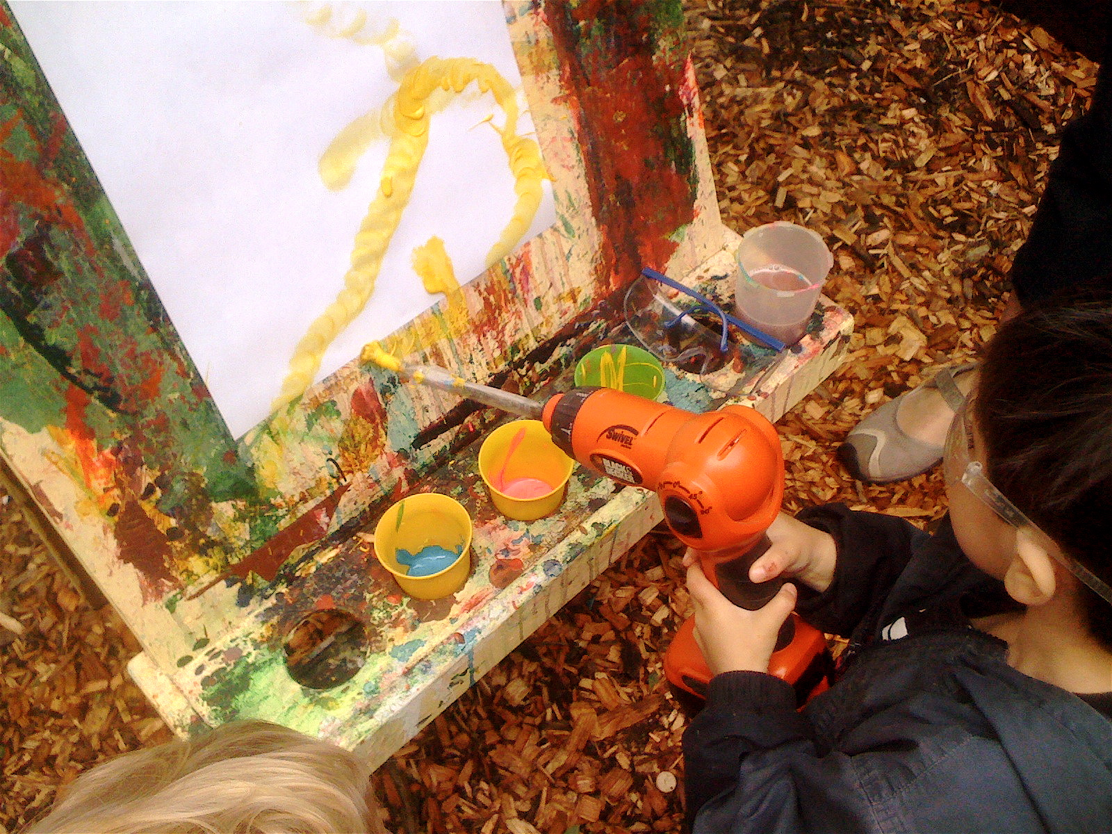 Teacher Tom Power Drill Painting!