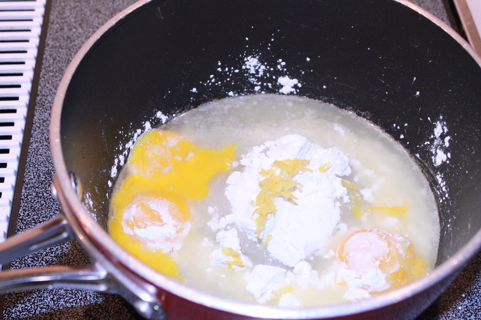 Reese's Pieces and Me Sour Cream Lemon Pie