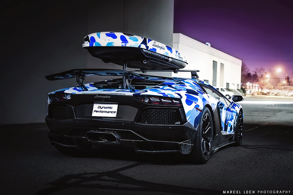 Passion For Luxury : Lamborghini Arctic Camo Aventador with Ski Box
