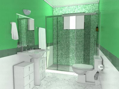banheiro verde