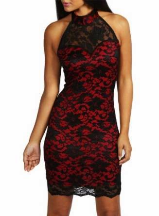 red black lace dress