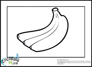 three bananas coloring pages