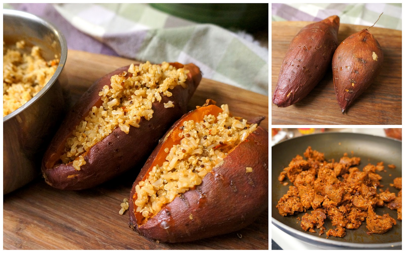 The Scattered Cook Red Pepper Quinoa and Chipotle "Sausage" Stuffed Yams