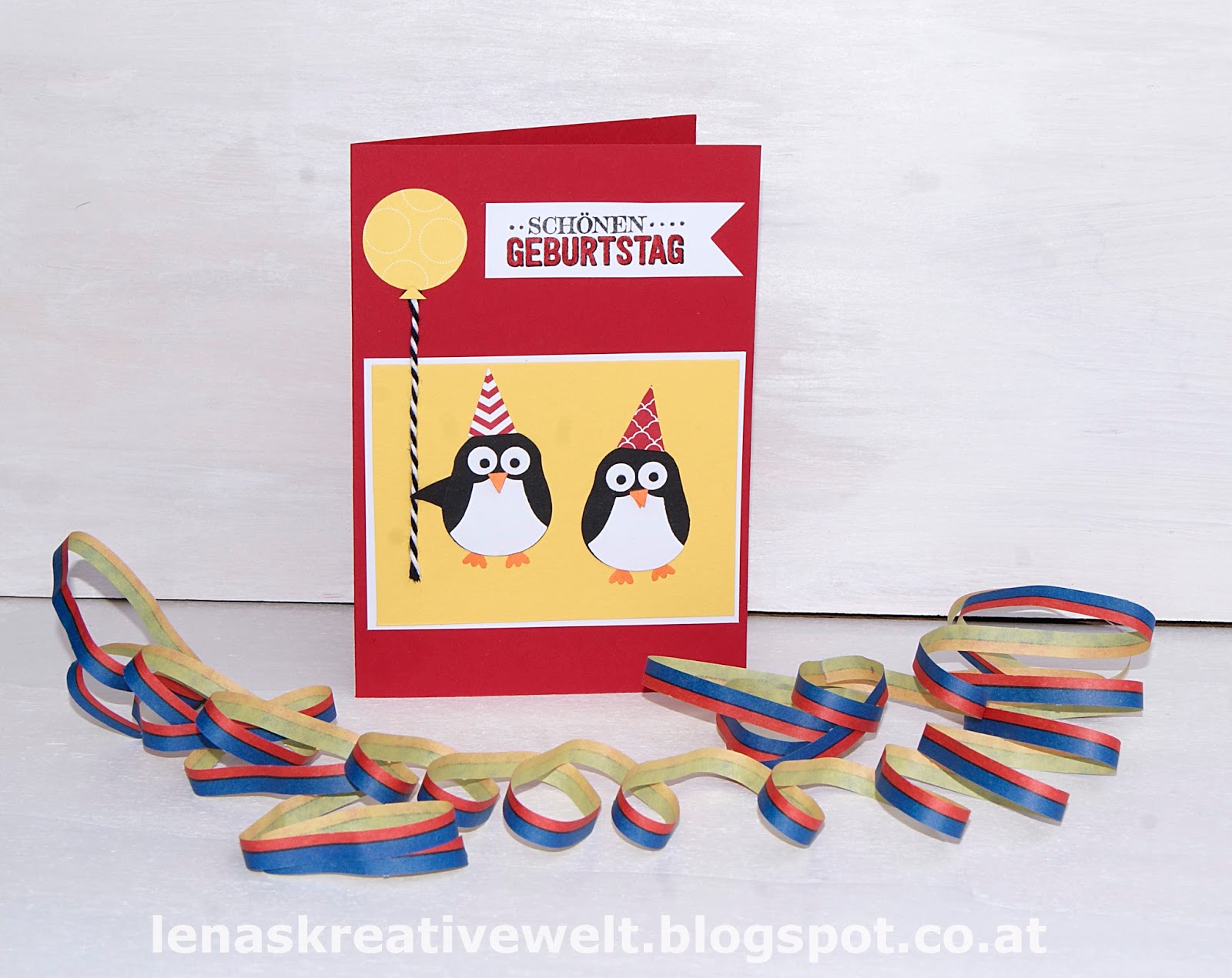 Lena S Kreative Welt Frohliche Pinguin Geburtstagskarte