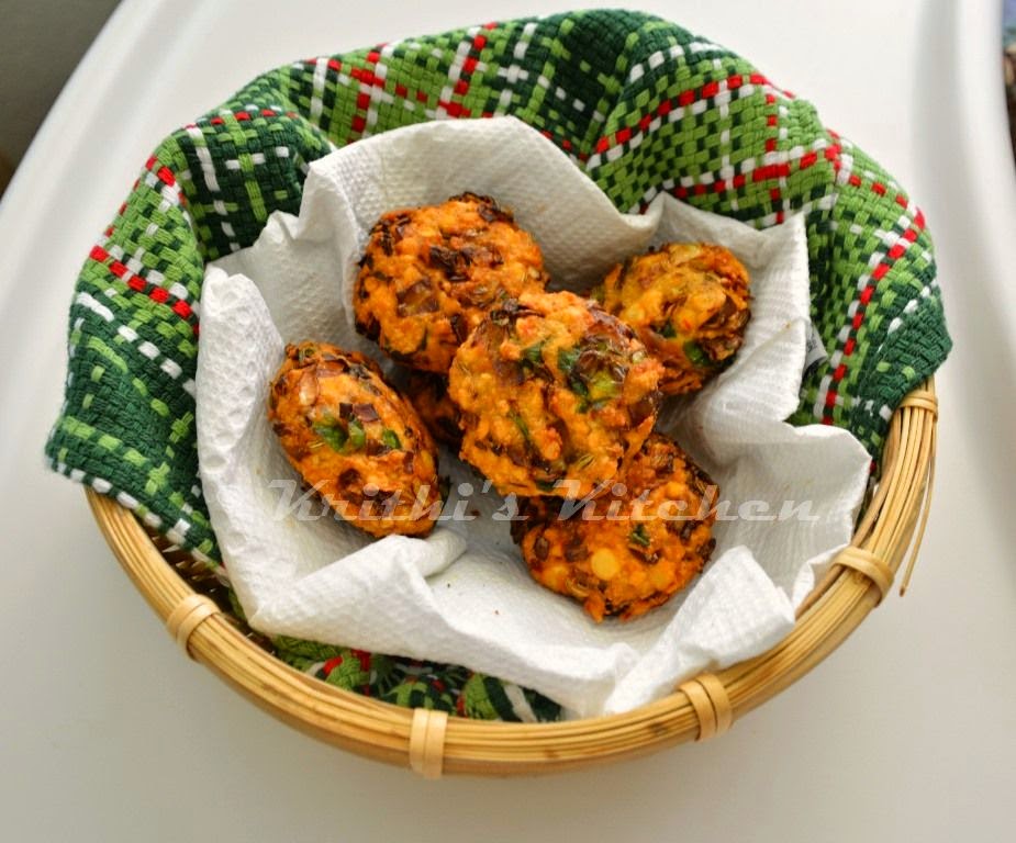 Krithi's Kitchen Masal Vada / Cabbage Dhal Vada Snacks Recipes