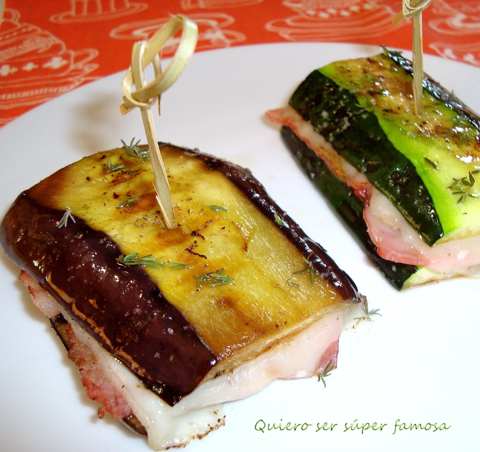 QUIERO SER SÚPER FAMOSA: Calabacín y berenjena rellena de beicon y queso