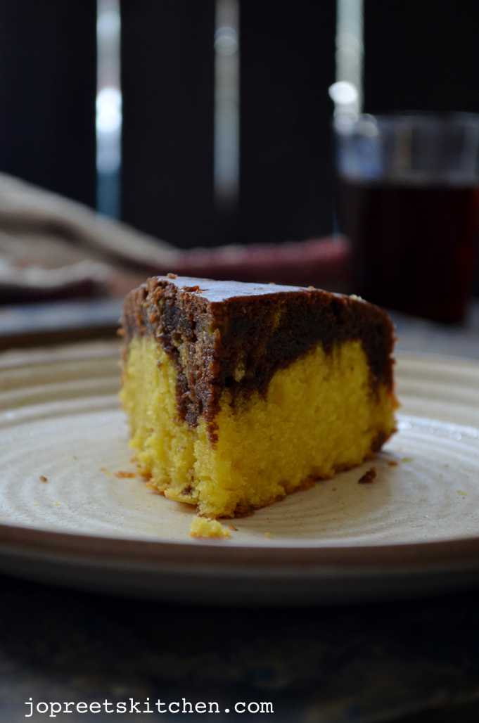Mango Chocolate Marble Cake (Egg less & Butter less) For Home Baker's