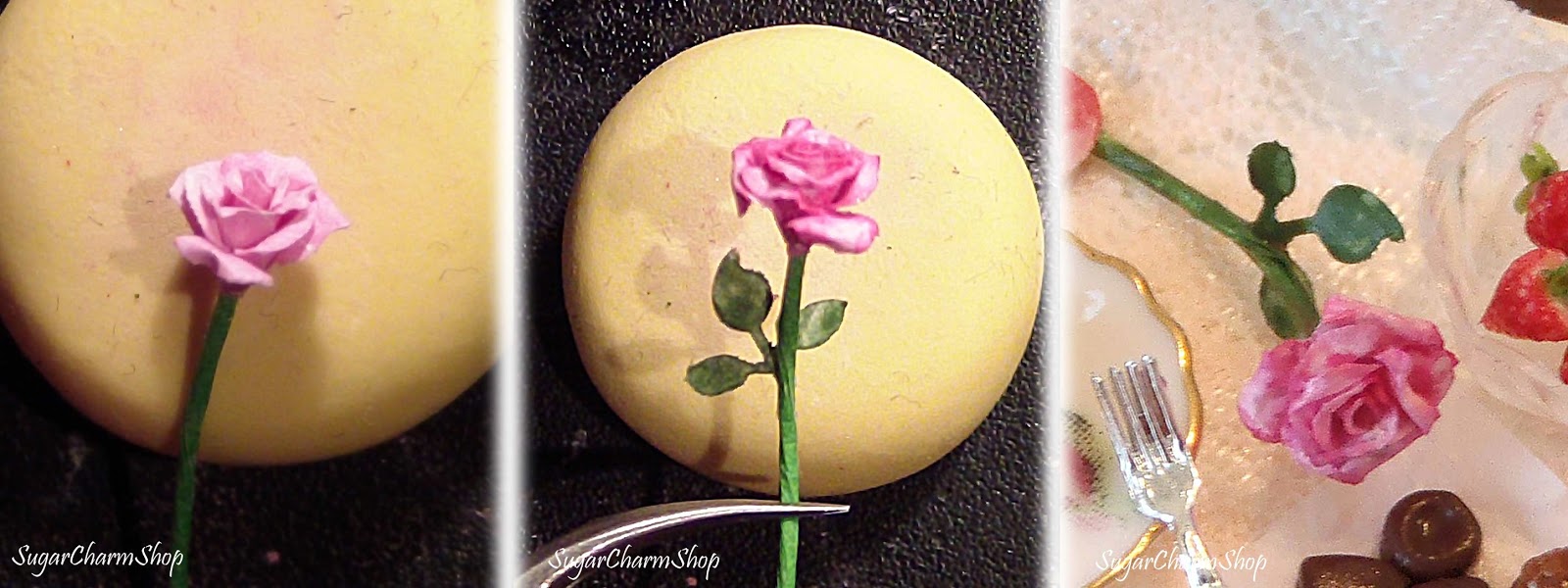 Tuto --> Rose en pâte à sucre  Polymer clay flower jewelry