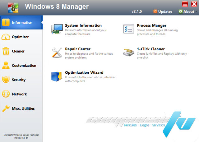 Windows 8 Manager 2.1 Full Final Optimiza y Limpia