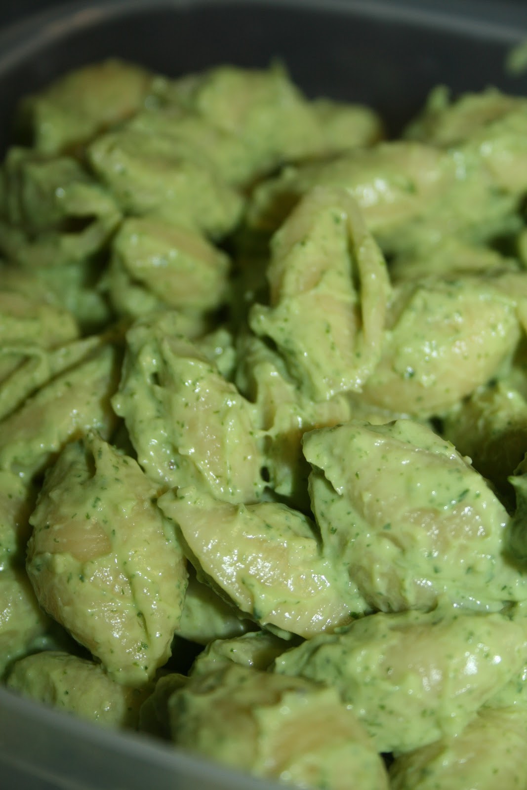 Lola's Homemade Cooking Creamy Avocado Lime Cilantro Chilled Pasta Salad