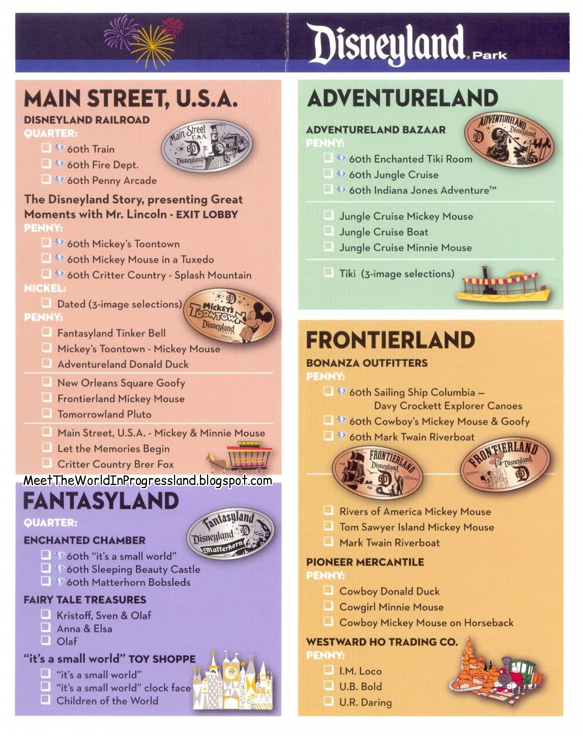 Meet The World Pressed Pennies Disneyland, Universal Studios, Magic