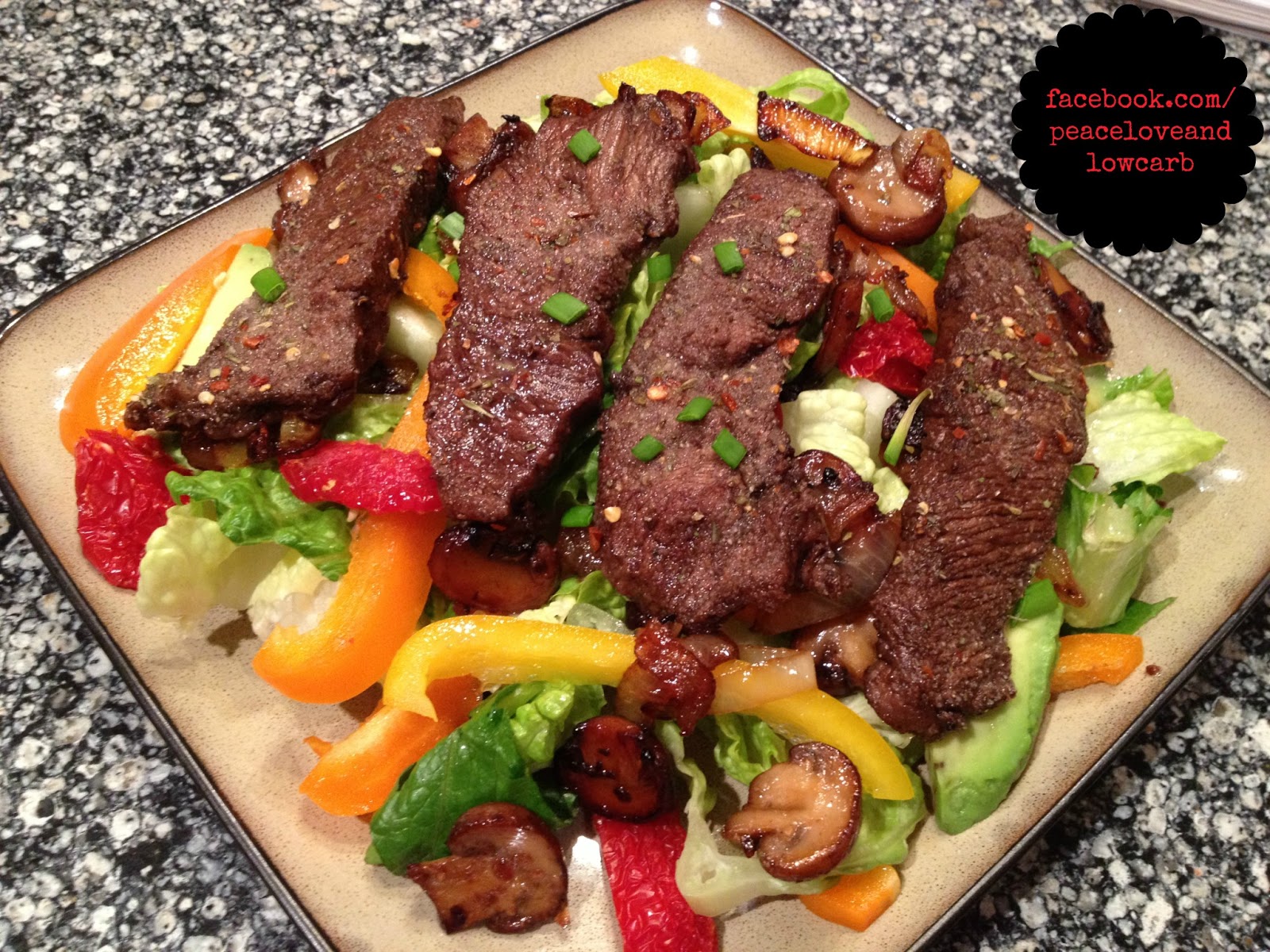Balsamic Flat Iron Steak Salad (LowCarb, GlutenFree Paleo, DairyFree
