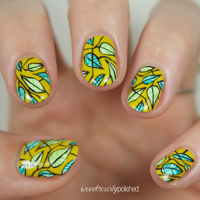 cirque hustle leaf nail art