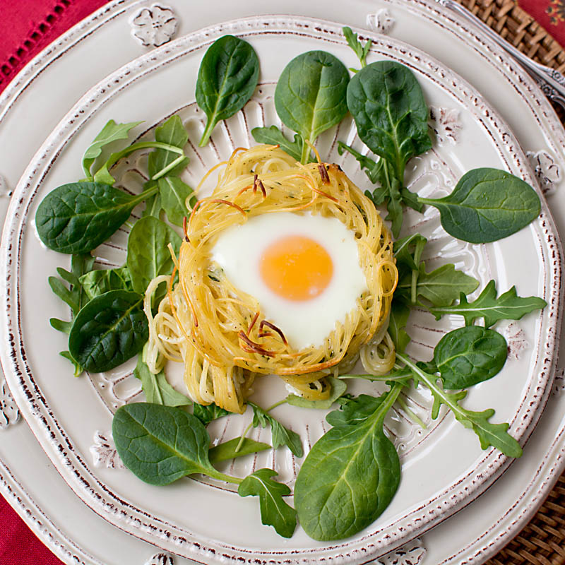 Savoring Time in the Kitchen Eggs Baked in Creamy Pasta Nests