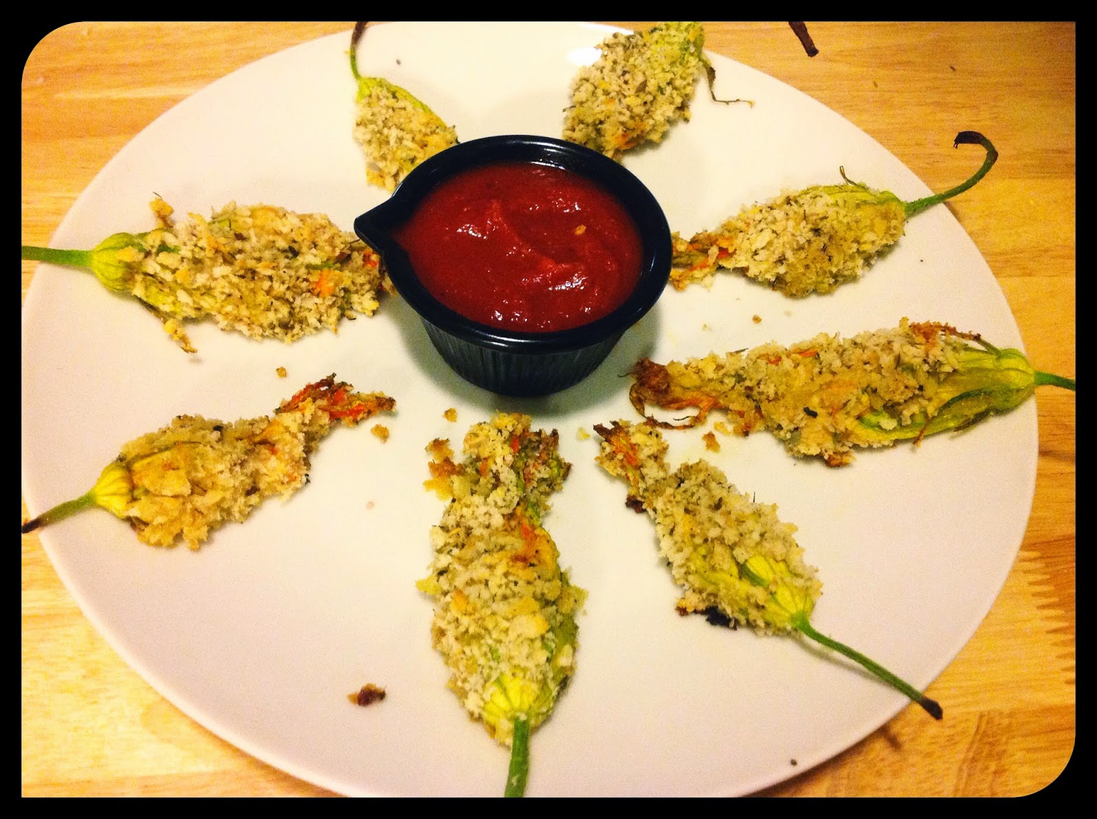 Sarah's Plantry Raid Vegan "Ricotta" Stuffed Squash Blossoms!