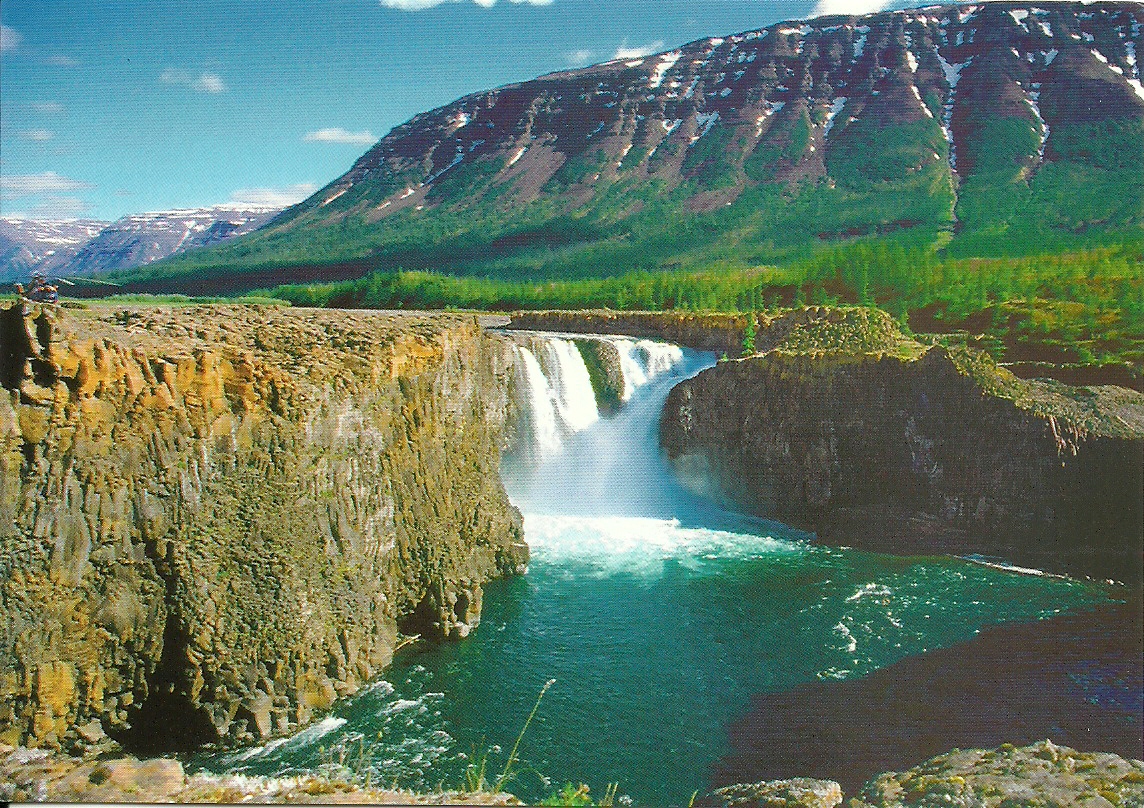 Postcard A La Carte Russia Waterfall at Putorana