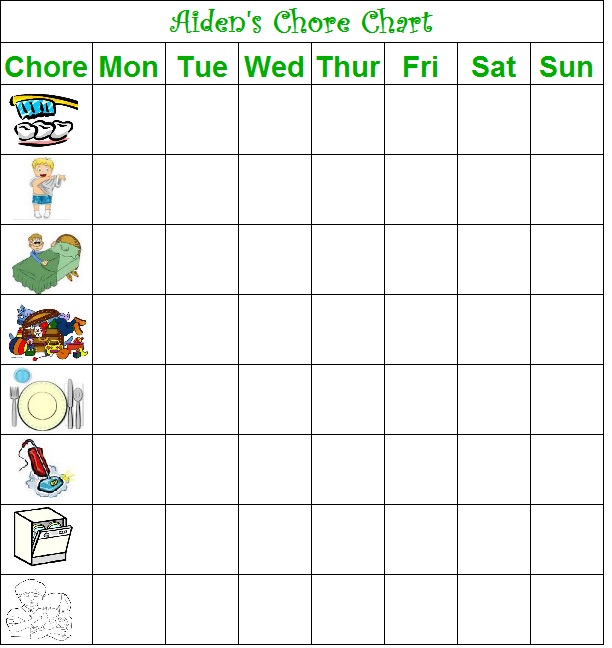 Google Docs Chore Chart Template