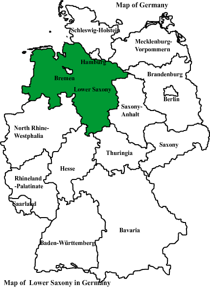 Mapa de Baja Sajonia Imagen Mapa de Alemania Ciudades