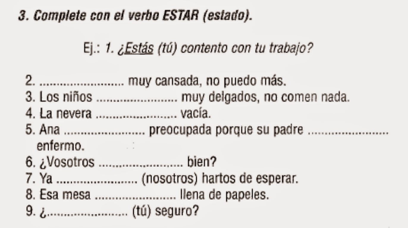 ¡Aprende Español! : VERBO ESTAR / HAY (A1) ¡Aprende Español! : VERBO ESTAR / HAY (A1)