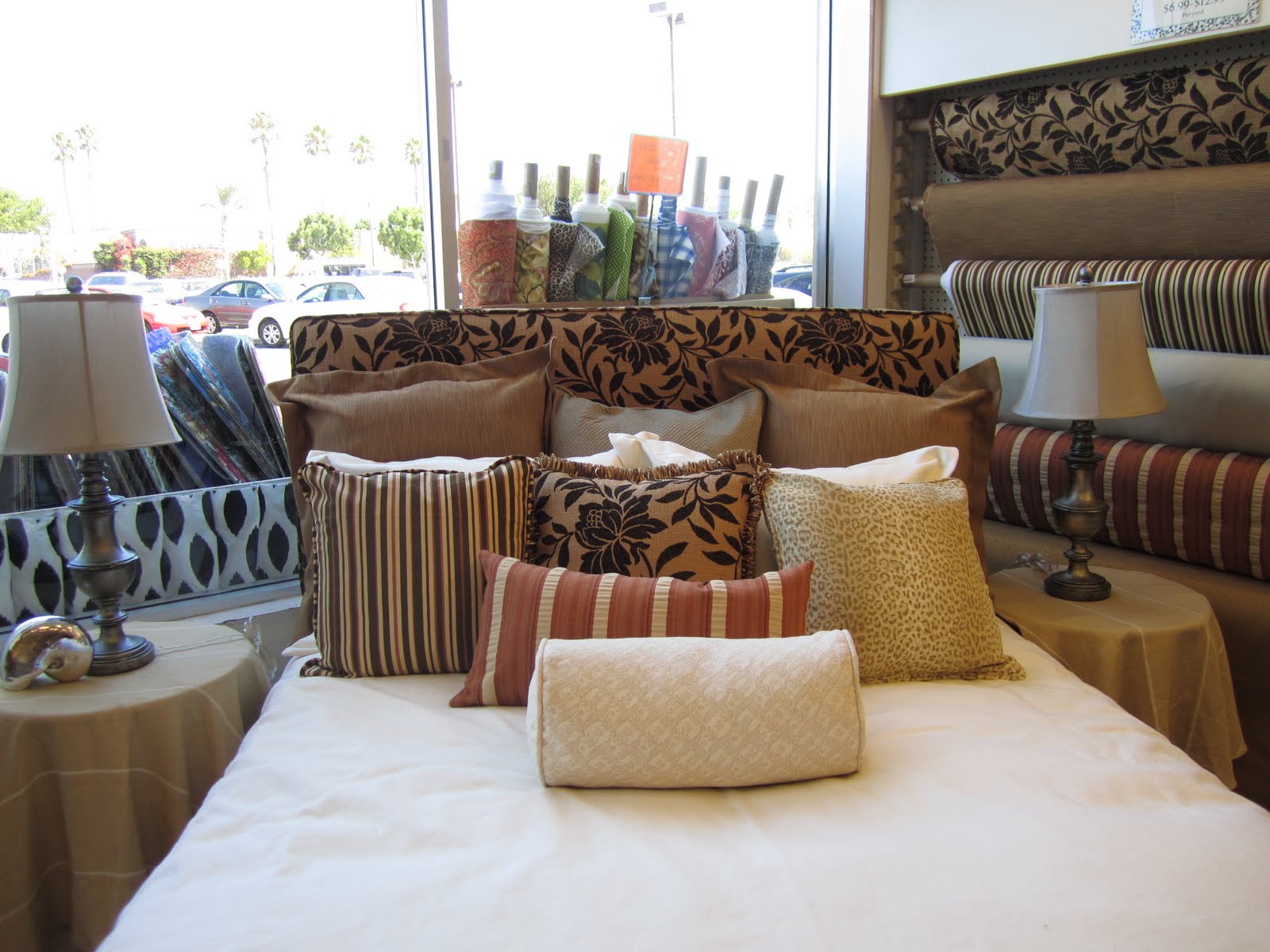 My Love for Design Home Fabrics & Rugs.... Pillow Display