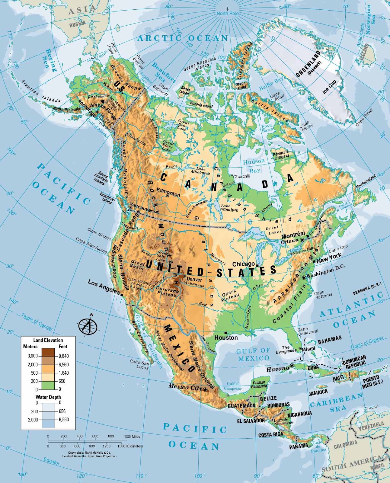 mapa da america do norte