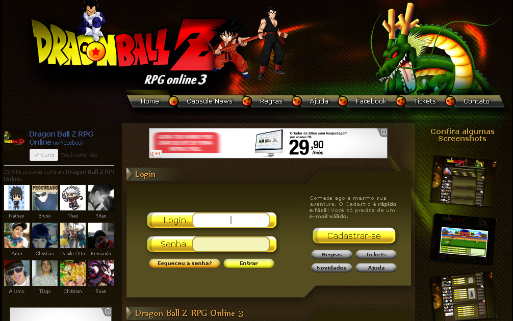 Tudo Sobre Dragon Ball Z GT e AF: Dragon Ball z RPG 3 online