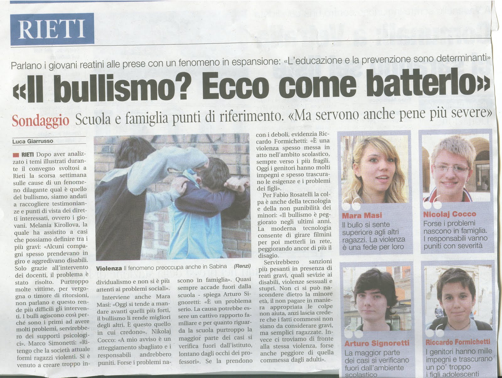 Esempio Di Articolo Di Cronaca Scuola Media scuola attiva: BULLISMO, fenomeno dilagante e difficile da sconfiggere!