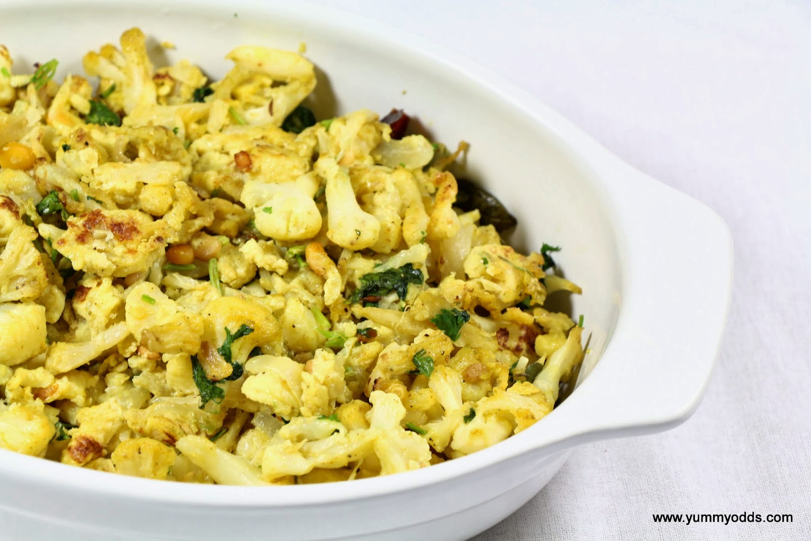 Yum! Yum! Yum! Cauliflower Egg Porutu Cauliflower Egg Scramble
