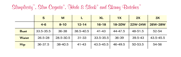 Size Chart For Spanx