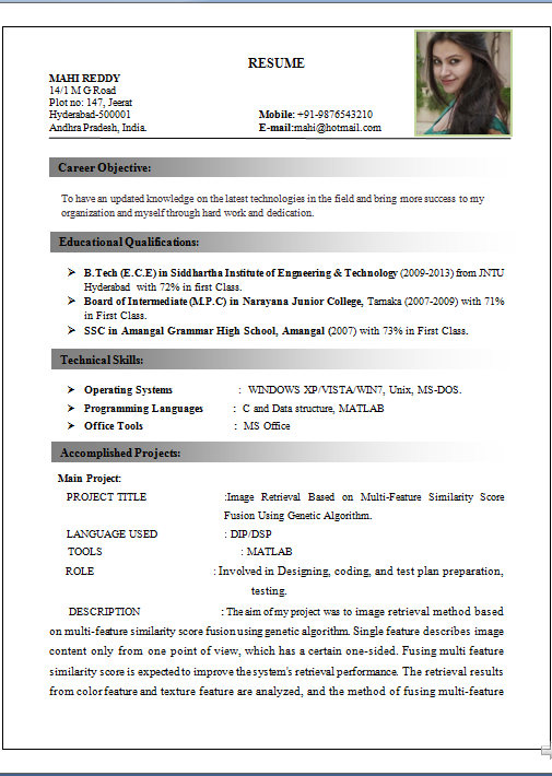 Resume Resume Format In Word For Experienced sample resume formats for experienced templates