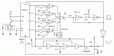 Digital Electronic Lock Circuit Diagram