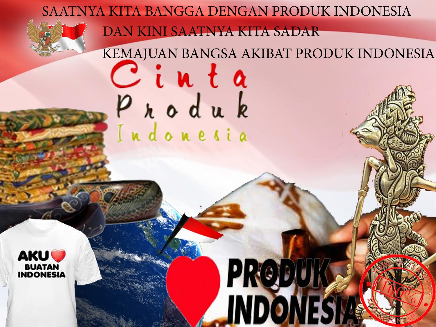 Poster Cinta Produk Indonesia Batik