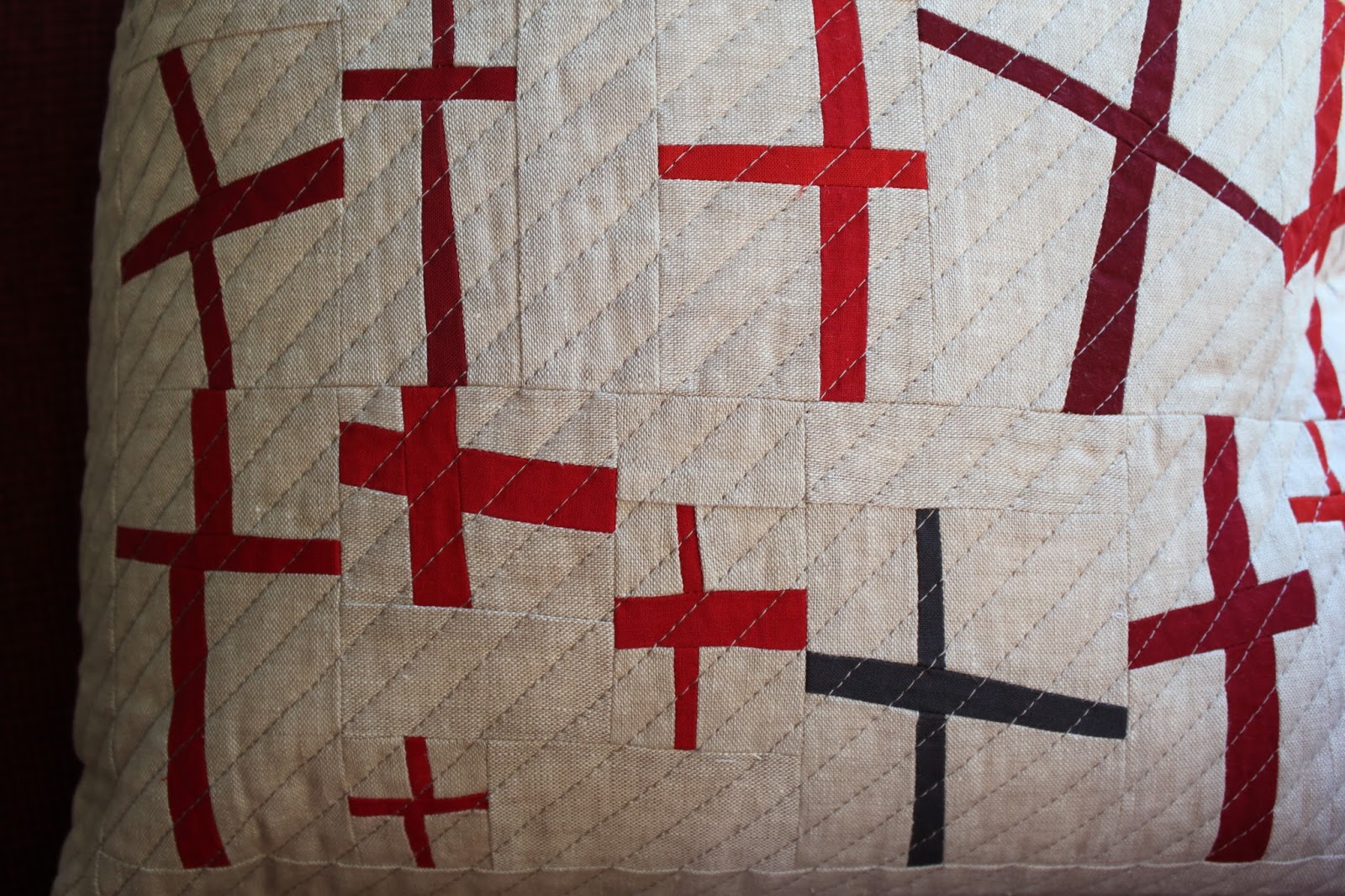 Lollyquiltz Red Cross Pillow