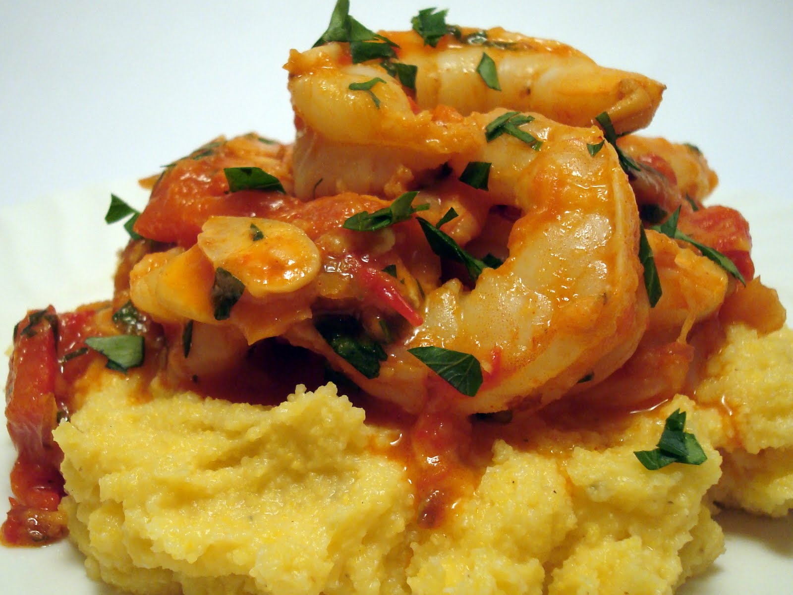 Feasting on Life Romesco Shrimp & Goat Cheese Polenta