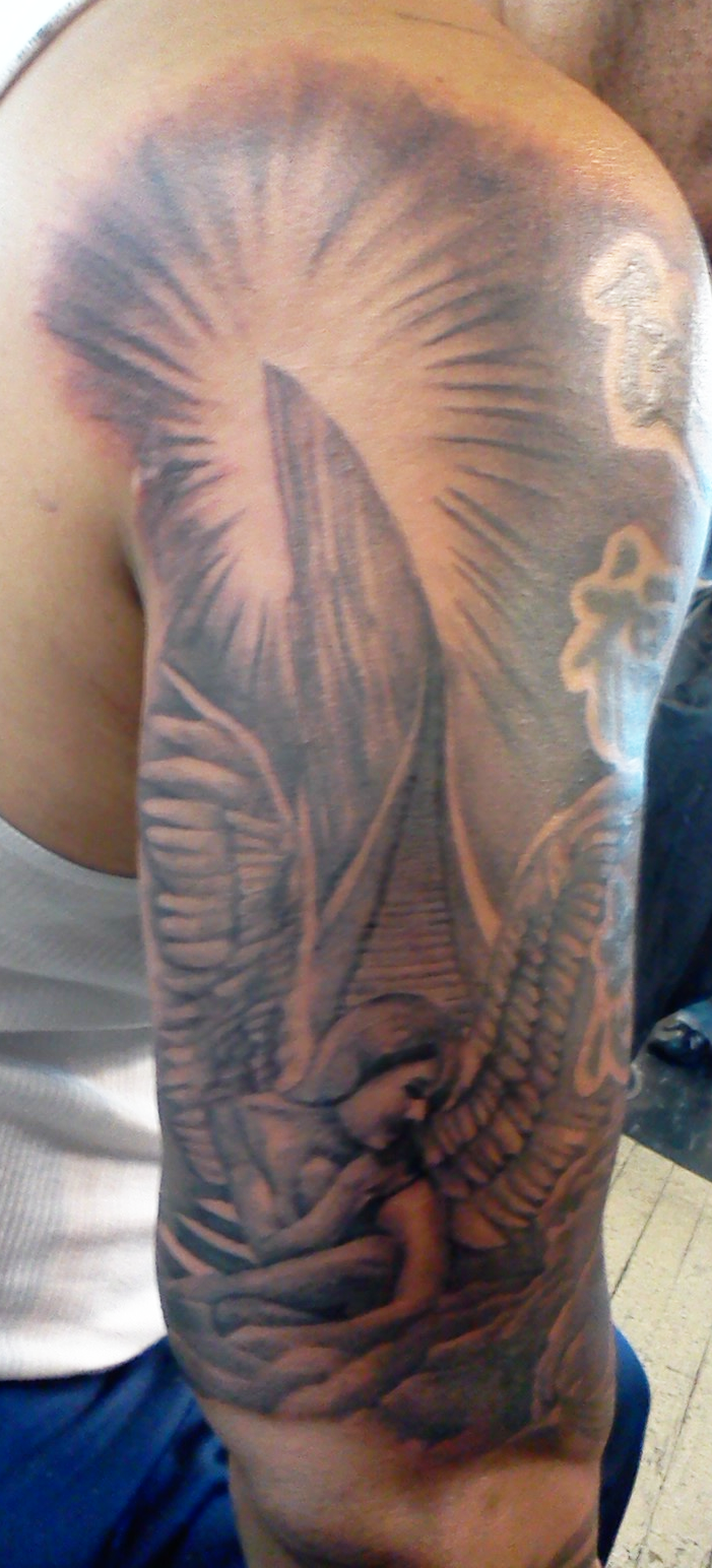 brian munoz tattoos st michael praying angel brian munoz tattoos st michael praying angel