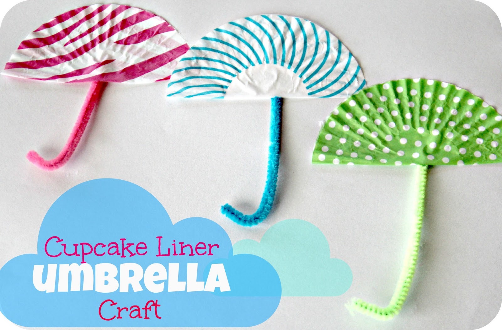 Blue Skies Ahead Cupcake Liner Umbrella Craft...and Healthy "Mud Dip