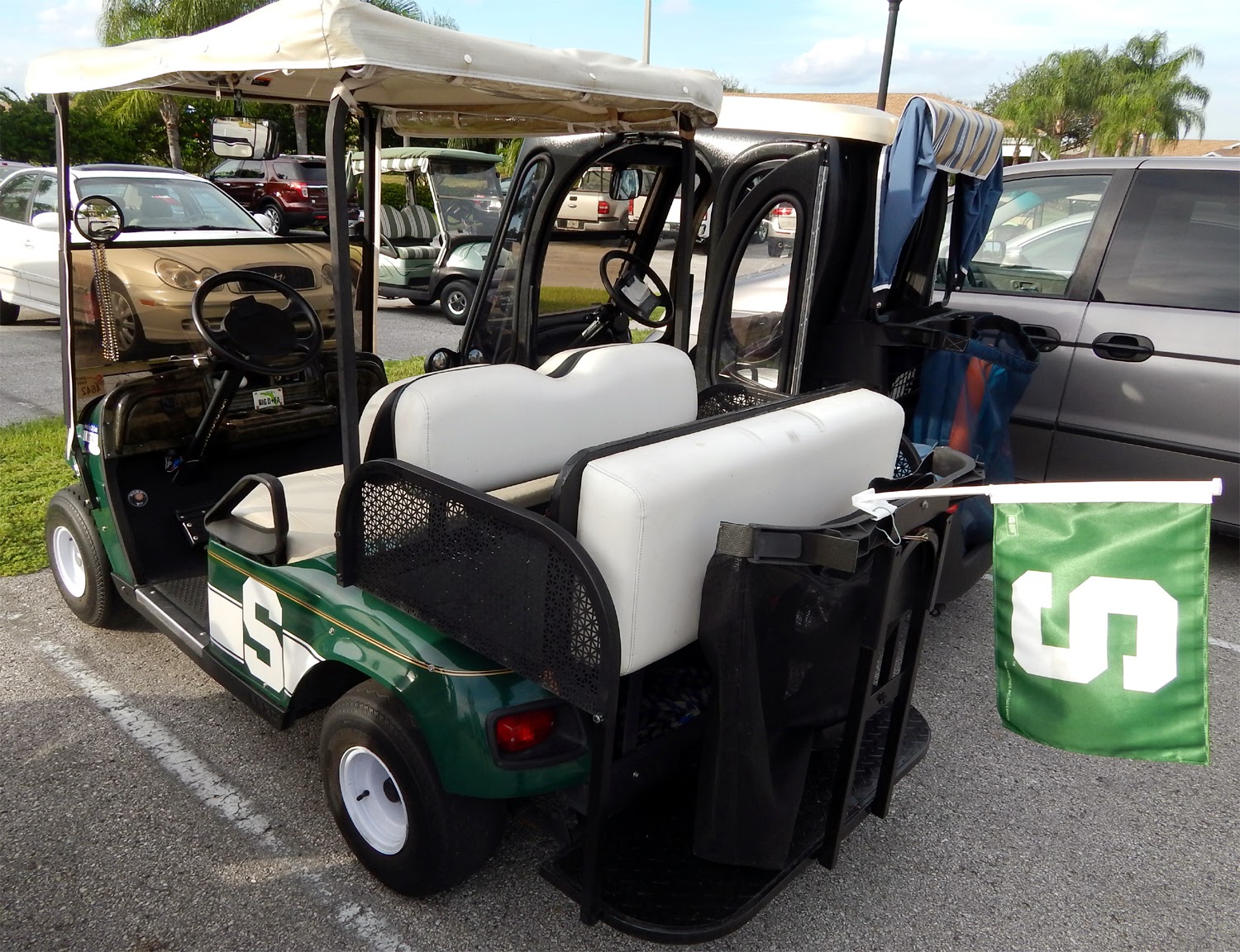 Michigan State Spartan EZGO customized golf cart, Sun City Center, FL