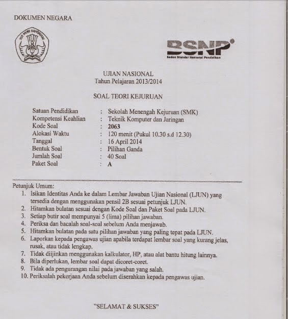 Soal Un Tkj 2014 Dan Jawabannya Rumah Belajar Bersama