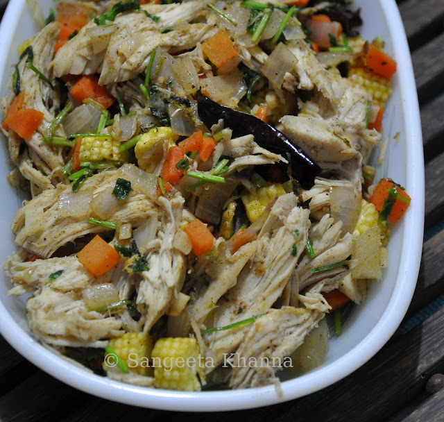 Chicken and veggies stir fry with Schezuan pepper corns and a wrap...