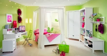 Habitaciones en rosa y verde - Dormitorios colores y estilos