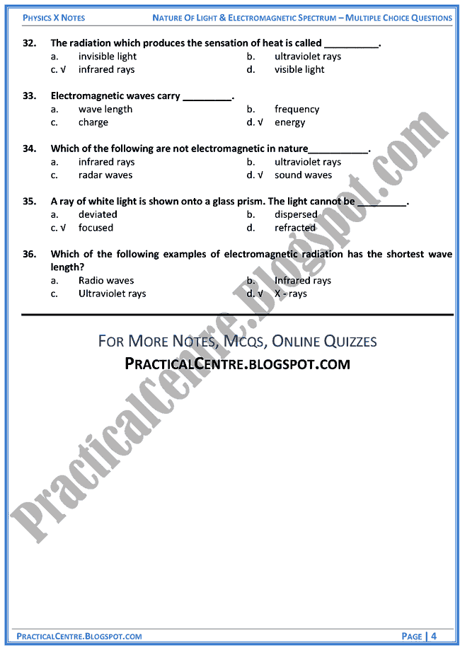 nature-of-light-and-electromagnetic-spectrum-mcqs-physics-x